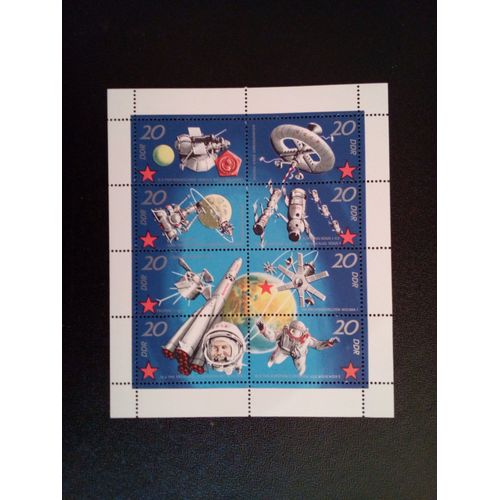 Timbre Allemagne / Rda Yt 1326 A 1333 Séries: 10 Ans De Vols Spatiaux Soviétiques Habités 1971 ( 071112 )