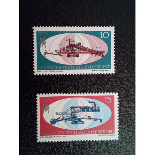 Timbre Allemagne / Rda Yt 1343 - 1344 Séries: Foire De Printemps De Leipzig 1971 ( 071112 )