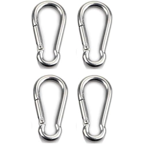 M8 Carabiner-4 Mousqueton En Acier Inoxydable 304 Pour Voile D'ombrage - Accessoire En Acier Inoxydable - Mousqueton - Protection Solaire - Fixation Pour Voile D'ombrage - Hamac De Boxe - Camping -