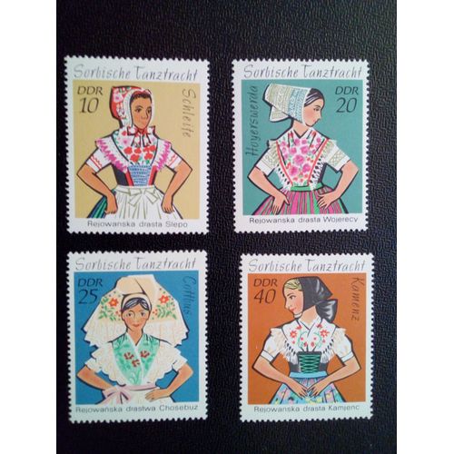 Timbre Allemagne / Rda Yt 1358 A 1361 Séries: Costumes De Danse 1971 ( 071112 )