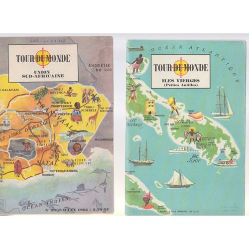 Tour Du Monde - Lot De 12 Numéros (De 1960 /1966) Avec Vignettes : Union Sud Africaine,  Iles Vierges, Autriche, Brésil, Finlande Kenya Ouganda  Liban  Malaisie  Nigeria  Turquie   Yougoslavie Zambie