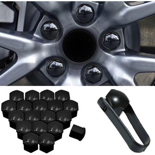 Black Voiture Cache-écrous De Roue Pour Nissan Qashqai J10 J11, Capuchons Ecrou Bouchons Protecteurs D'éCrou Couvre Couverture De Jante Vis Enjoliveur avec Outil Demontage