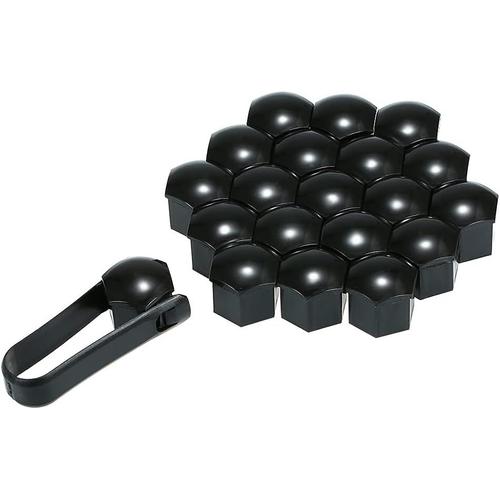 A-17mm/Black 20pcs 17mm 19mm Capuchons D'écrou De Roue Pour Skoda Octavia Kamiq Karoq Superb Limousine Yeti, Voiture Capuchon De Boulon Ecrou Couvre, Hexagonal Cache-Écrous De Pneu