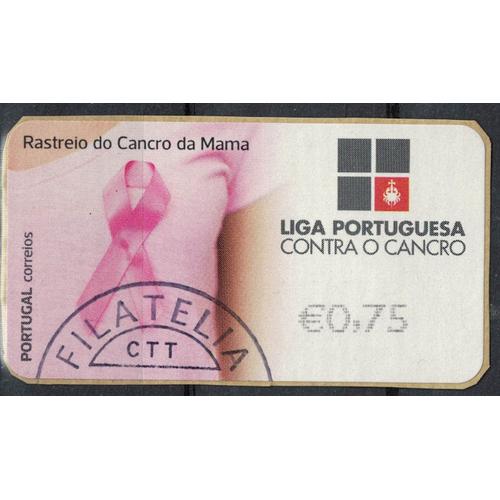 Portugal 2016 Vignette Oblitérée Used Dépistage Du Cancer Du Sein Ruban Rose Ligue Portugaise Contre Le Cancer Su