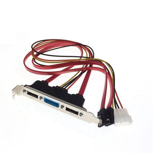 PC Bricolage SATA Vers ESATA et 4Pin IDE Molex Power PCI Fente de Support Cable Profil Pleine Hauteur pour Disque Dur Externe