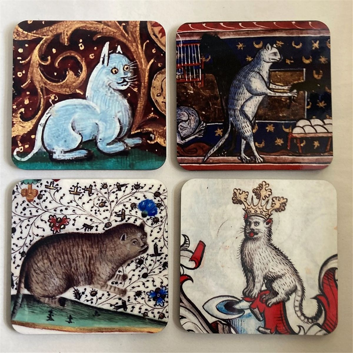 4 PiCes Dessous de Verre de Chat MDiVal pour Ensemble ...
