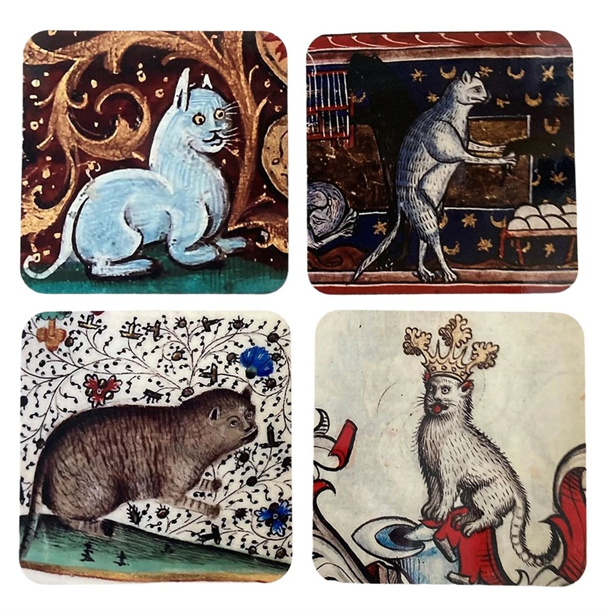 4 PiCes Dessous de Verre de Chat MDiVal pour Ensemble ... - 2