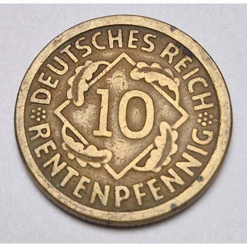 Pièce De Monnaie 10 Rentenpfennig 1924 (J) Allemagne