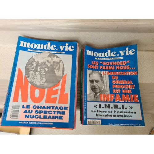Monde Et Vie - Bi-Mensuel Catholique Et National - Lot De 142 Revues - N°524 À 718 (Incomplet) - 1991 À 2003