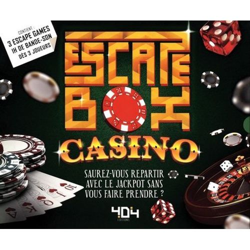 Escape Box Casino - Contient : 3 Livrets, 131 Cartes, 1 Bande-Son De 60 Minutes, 1 Poster, 6 Badges