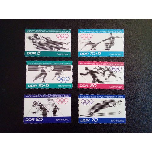 Timbre Allemagne / Rda Yt 1413 A 1418 Séries: Jeux Olympiques D'hiver 1972, Sapporo 1971 ( 071112 )