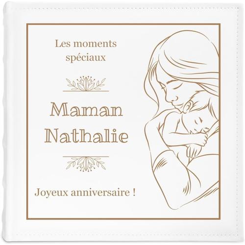 Maman Album Photos à Personnaliser avec gravure sur la couverture pour femme - Livre Photo DIY avec Pochettes transparentes pour homme - pour elle - maman - anniversaire - maman