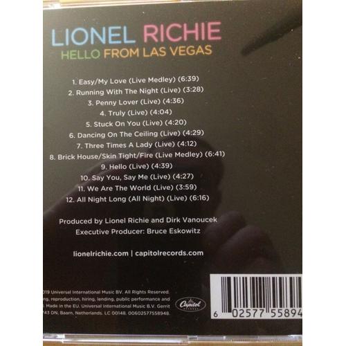 Cd Lionel Richie Hello From Las Vegas