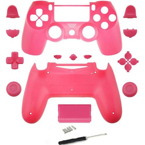 Coque De Remplacement Complète Avec Boutons Pour Manette Sans Fil Ps4 Pro Slim Sony Playstation 4 Dualshock 4 Ps4 Slim Pro - Rose