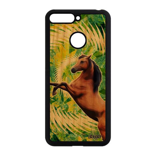 Coque En Bois Veritable De Protection Honor 7a Silicone Cheval Vert Housse Unique Nature Design Personnalisé Animal Fleurs Mandala