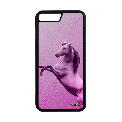 Coque Silicone Pour Iphone 7 Plus Cheval Bumper De Protection Rigide Animaux Equitation Poulain Aluminium Rose Texture Souple