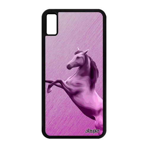 Coque Iphone Xs Max Silicone Cheval Equitation Rose Texture Animaux Poulain Poney Souple Animal De Protection Aluminium Design