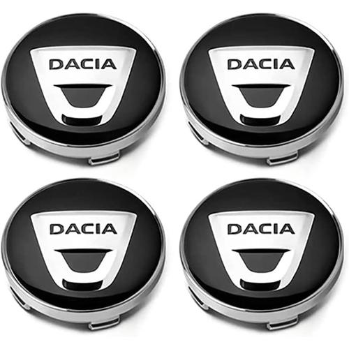 Black 4 Pièces Auto Cache Moyeux Pour Dacia Duster Logan Dokker Lodgy, Centre Jante Capuchons Enjoliveurs Roue Haute Qualité Capuchon Central Modification Accessoires,Black-56mm