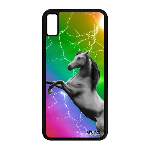 Coque Cheval Iphone Xs Max Silicone 64 Go Metal Multicolore Cover Equitation Case Orage Jaune Personnalisé Arc En Ciel Animal