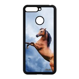 Coque Antichoc Telephone Honor 7a Silicone Cheval Design Animaux Animal Poulain 4g Equitation Aum-L29 Bleu Tpu Poney Made In France