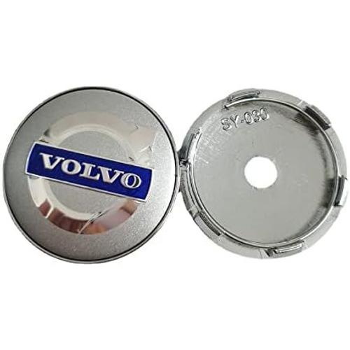 Silver 4 Pièces Cache-Moyeux Pour Volvo S60 S80 S90 Xc60 Xc90 Xc40 60mm, Centre De Jante Capuchons, Cache Moyeu Centre De Roue, Bouchon De Jante, Enjoliveur De Voiture