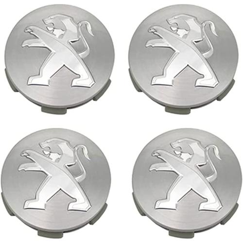 A Cache-Moyeux Avec 4pcs 60mm Pour Peugeot 3008 307 408 308s 508l 4008 Course Centre De Roue De Voiture Capuchon Capuchon Côte De Voiture Badge Stickers Emblème Capuchons De Moyeu De Roue,A