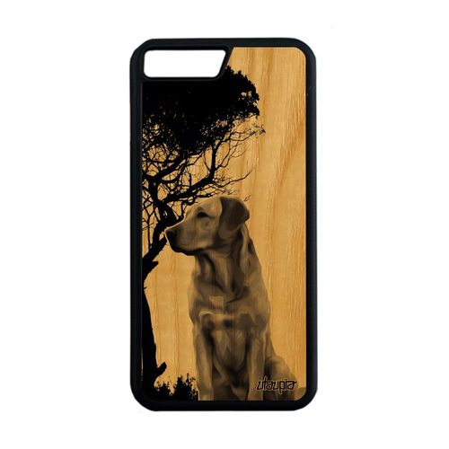 Coque Silicone Iphone 7 Plus En Bois Chien Etui Gris Animal Nature Chiot 256 Go Golden Retriever Arbre Animaux Canin Mobile De