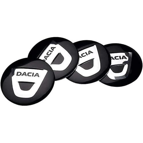 Noir 4 Pièces Cache-Moyeux Centre, Pour Dacia Duster 56mm Car Couverture ?Emblem Roue Cache Décoratio Stickers Enjoliveurs Capuchons Caps Accessoires