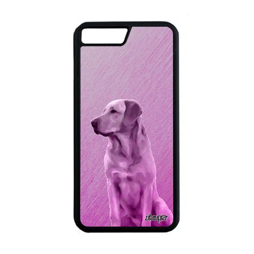 Coque Pour Iphone 7 Plus En Silicone Chien Canin Housse Rose Design Labrador Golden Retriever 4g Effet Texture Portable Unique