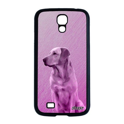 Coque Silicone Chien Pour Samsung Galaxy S4 Original Portable Telephone Design Souple Labrador Aluminium Rose Texture Rigide Animaux
