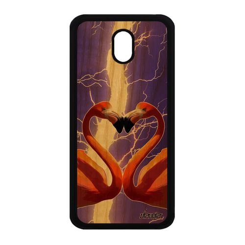 Coque Silicone Pour Samsung Galaxy J3 2017 Bois Flamand Rose Portable Animaux Romantique Oiseau Case Love Eclair CUr Violet Unique
