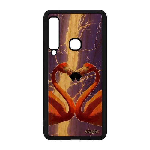 Coque Silicone Samsung Galaxy A9 2018 Bois Flamand Rose Smartphone Violet Etui Animaux Romantique Oiseau Orage Love Animal Amour