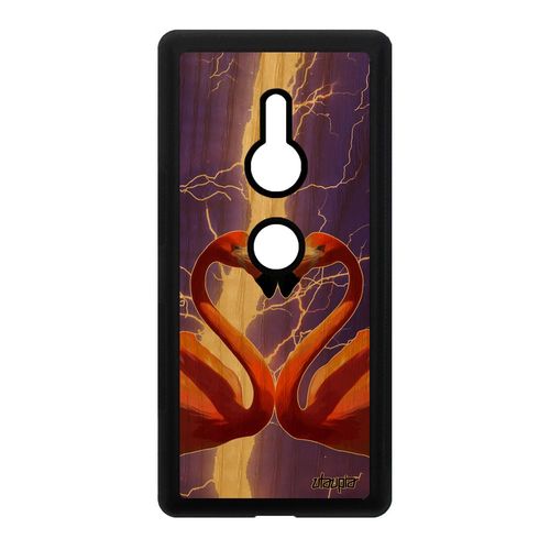Coque Silicone Telephone Sony Xperia Xz2 Bois Flamand Rose Design Motif Gel Orage Eclair Housse Violet Amour Romantique Animal Love