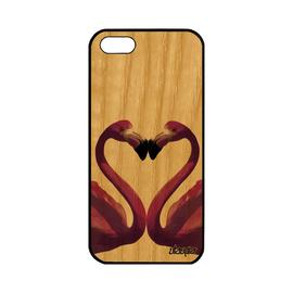 Coque En Bois Silicone Pour Iphone 5 5s Se Flamand Rose Animal Tpu Telephone Romantique 32 Go 4g Oiseau Housse Design Pas Cher Apple