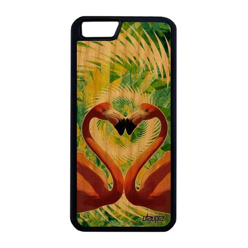 Coque Pour Iphone 6 6s Plus En Bois Silicone Flamand Rose Romantique Animaux 4g Antichoc 64 Go Mandala Case CUr Amour Bumper