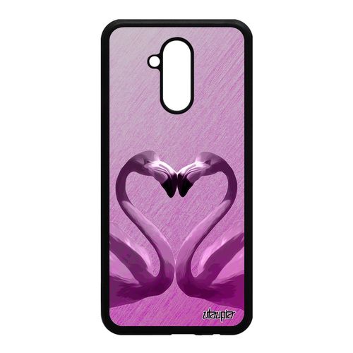 Coque Huawei Mate 20 Lite Silicone Flamand Rose Amour Antichoc Design Echassier Animaux Housse Texture Romantique Effet Oiseau Love