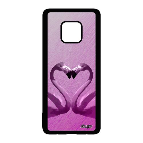 Coque Huawei Mate 20 Pro Silicone Flamand Rose Amour 4g Texture Echassier Love Oiseau Design Rose Animal C¿Ur Dessin Animaux Effet