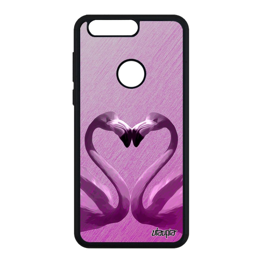 Coque Pour Honor 8 Silicone Flamand Rose Mobile Amour Alu Etui Romantique Original Rose Echassier Love Design Effet Antichoc Animal