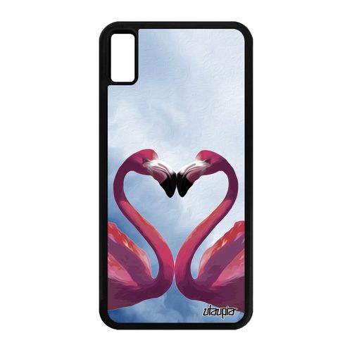 Coque Iphone Xs Max Silicone Flamand Rose Nuage Animaux CUr Animal Smartphone Telephone Souple Portable Pas Cher Oiseau Amour