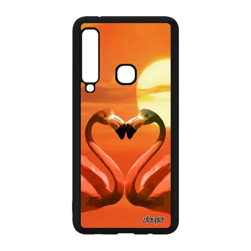 Coque Silicone Samsung Galaxy A9 2018 Flamand Rose Afrique Portable Metal Rigide Oiseau Love Ciel CUr Antichoc Amour Design Animaux