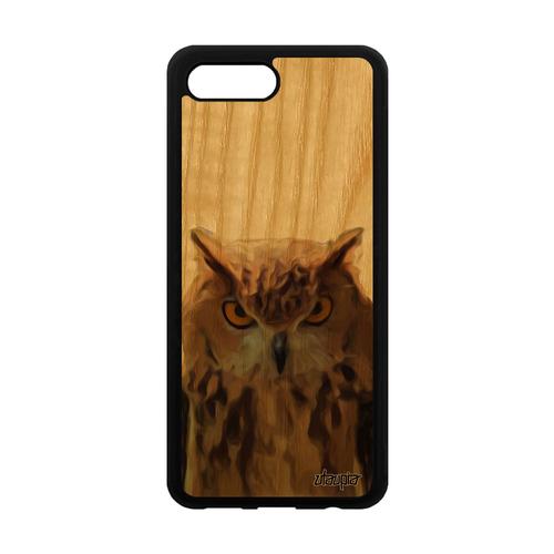 Coque De Protection Honor 10 En Bois Silicone Hibou Chouette Telephone Jolie Marron Oiseau Originale Animaux Col-L29 Portable Design