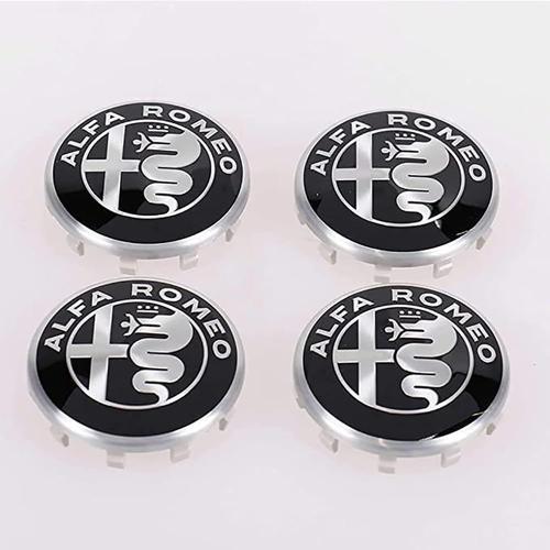 4 Pièces Cache Moyeux Pour Alfa Romeo Mito 147 156 159 166 50mm, Capuchons De Moyeu De Roue Voiture, Couvercle De Moyeu Central De Jante Étanche Anti-Poussière Cache-Moyeux