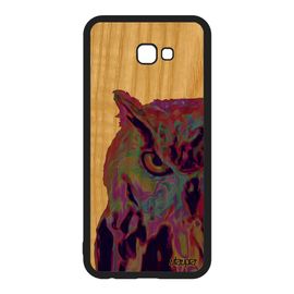 Coque Hibou Pour Samsung Galaxy J4 Plus 2018 Bois Silicone Design Violet Oiseau Solide Personnalisé Chouette Originale Animal Tpu De