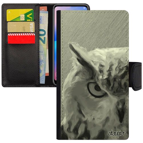 Coque De Protection Iphone 6 6s Rabat Hibou Texture 32 Go Effet Design Animal Noir Oiseau Magnetique Chouette Cover Animaux En