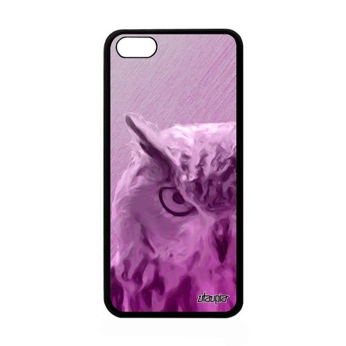 Coque Hibou Rigide Iphone 5c En Silicone Effet Chouette Rose Texture Unique Housse Animal Animaux Case Design Alu Oiseau Apple