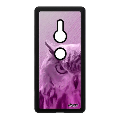 Coque Silicone Sony Xperia Xz2 Hibou Texture Oiseau Rose Animal Effet Chouette Caoutchouc Mobile Animaux Design Etui Original Housse