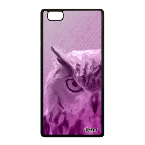 Coque Huawei P8 Lite 2015 Silicone Hibou Oiseau Rose Design Dessin Animaux Antichoc Chouette Telephone Animal 4g Effet Portable De