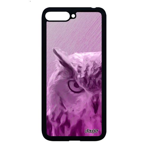 Coque Pour Huawei Y6 2018 Silicone Hibou Rose Animaux Antichoc Gel Texture Effet Chouette Cover Portable Animal Design Aluminium De
