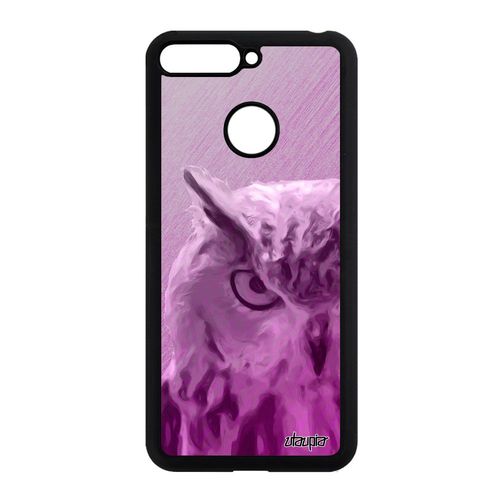 Coque Rigide Honor 7a En Silicone Hibou Animal Unique Rose Texture Effet Animaux Etui De Protection Chouette Aum-L29 Oiseau Souple