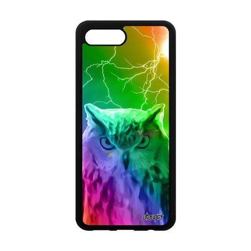 Coque Silicone Honor 10 Hibou Eclair Design Animal Smartphone Jaune Multicolore Unique Animaux Orage Telephone Arc En Ciel Case De